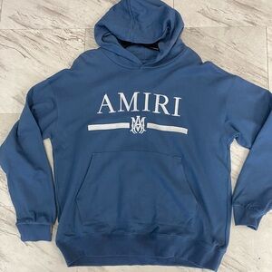 AMIRI Navy Blue Logo Hoodie